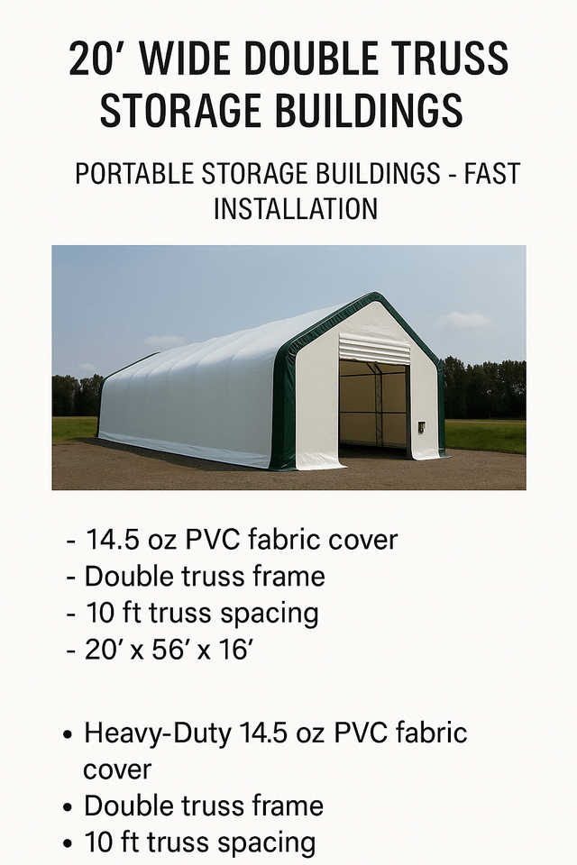 20' Wide Double Truss Fabric Shelter – Heavy-Duty Outdoor in Other Business & Industrial in Saskatoon - Image 5