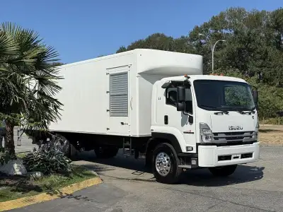 2024 Isuzu FVR 28-Foot Cummins Diesel Cube Van with Power Tailgate and Partition, 6.7L, 6 cylinder,...