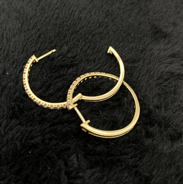 14K Yellow Gold 1.00ct. Diamond Hoop Earrings $875 in Jewellery & Watches in Mississauga / Peel Region - Image 4