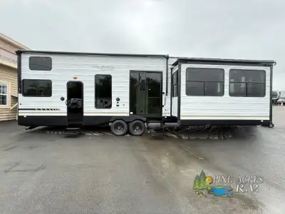 Forest River Wildwood Grand Lodge destination trailer 42FLDL highlights: Dual Entry Front Living Roo...