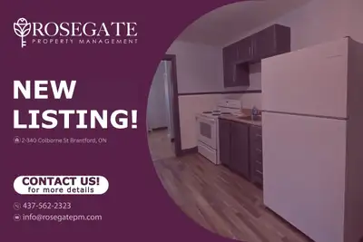 1-Bedroom Apartment in Brantford | 700 Sq. Ft. + All Utilities Included Welcome to 2–340 Colborne St...