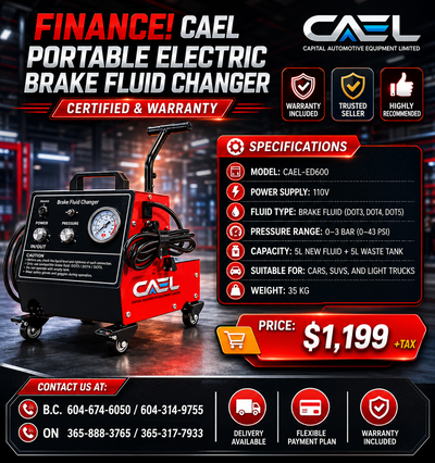 CAEL Portable Electric Brake Fluid Changer Model ED600 Make brake service faster, cleaner, and more...