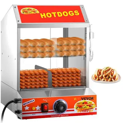 2 TIER STAINLESS STEEL HOT DOG STEAMER 27L BUN WARMER 4393230, View more