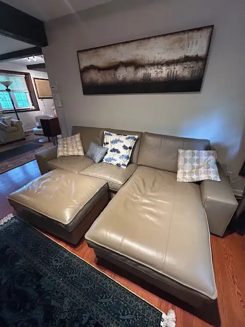 3 seater Leather sofa with Lounge chair and Ottoman62863274666881121