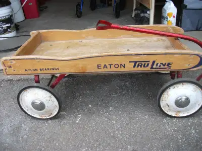 Good old children's Eaton wagon 34" long 15" wide 90.00 at Porkie's Antique Emporium 1540 hwy 62 Blo...
