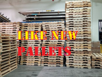wood PALLETS for sale IN STOCK stored indoors READY NOW no min