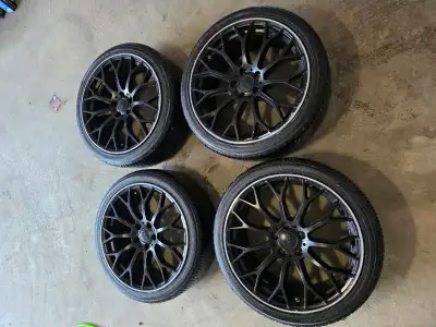 ART Satin Black Machine Lip Allowed Rim size: Front 19x8 offset 33 & Rear 19x9 offset 45 Bolt Patter...