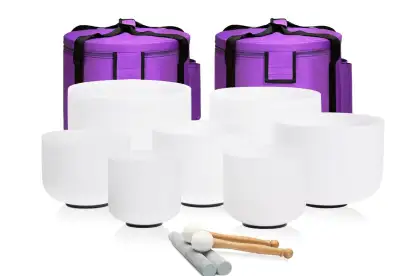 6-12 INCH SET OF 7 QUARTZ SINGING BOWLS, View more