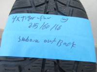 4 tires of Tiger paw 215/60/16 winter tires w/rims off Subaru Ou