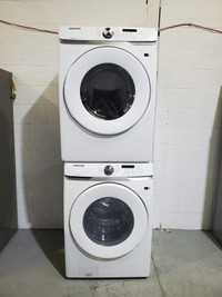 Samsung washer dryer stackable 27" front load white new