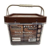 10 x 3" Deck Screws 2000 pcs, Square Drive, Brown - Wholesale!