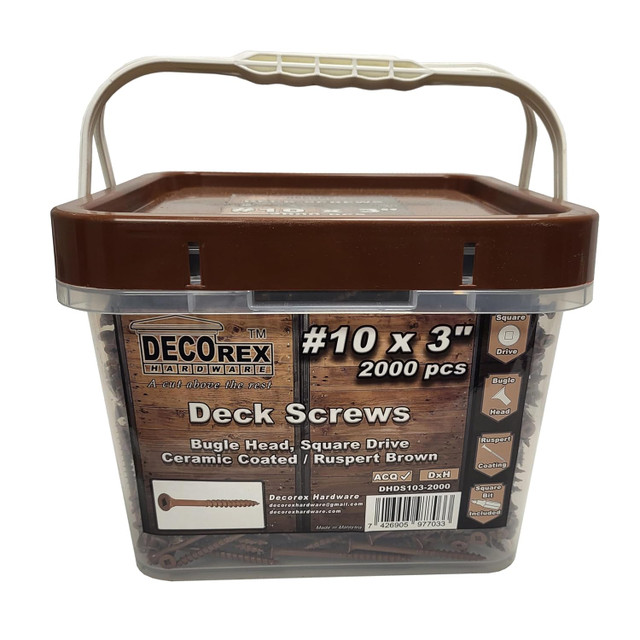 10 x 3" Deck Screws 2000 pcs, Square Drive, Brown - Wholesale! in Hardware, Nails & Screws in Markham / York Region