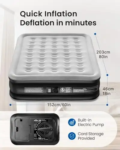 Queen Airbed - 3-Min Inflate - New in Box · Free Ship in Beds & Mattresses in Kingston - Image 4