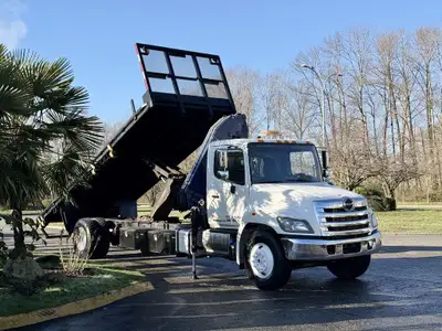 2015 Hino 358 22 Foot Long Flatdeck 8 Foot Wide Amco Veba Crane Air Brakes Allison Transmission Air...