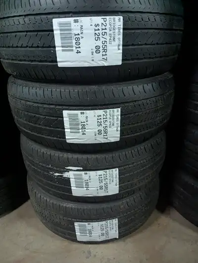 SET OF 4X P215/55R17 215/55/17 BRIDGESTONE ECOPIA EP422 (ALL SEASON ) TAG # 18014 Used tires in exce...