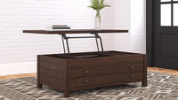ASHLEY CAMIBURG COFFEE TABLE WITH LIFT TOP - WARM BROWN