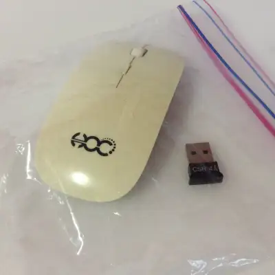 Wireless computer mouse and its accompanying USB receiver (dong, View more