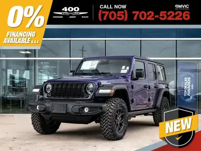 Welcome to 400 Chrysler Dodge Jeep Ram. The 2026 Jeep Wrangler is a brand new, iconic 4x4 SUV built...