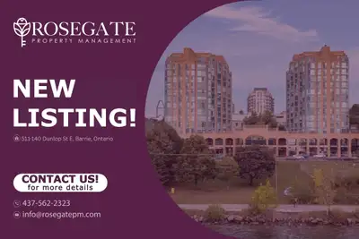 All-Inclusive 2-Bedroom Condo with Parking, Locker & Internet – Pet Friendly – Barrie Welcome to 511...