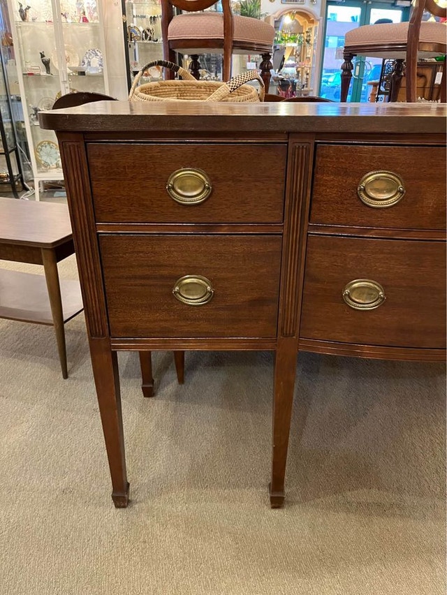 vintage sideboard! 6 drawers with gold hardware! Hutches