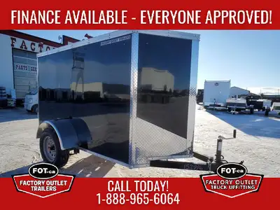 NEW Factory Outlet 4x8ft Enclosed Cargo Trailer - Rear Barn Door - Single Swing Door - Wedge Front -...