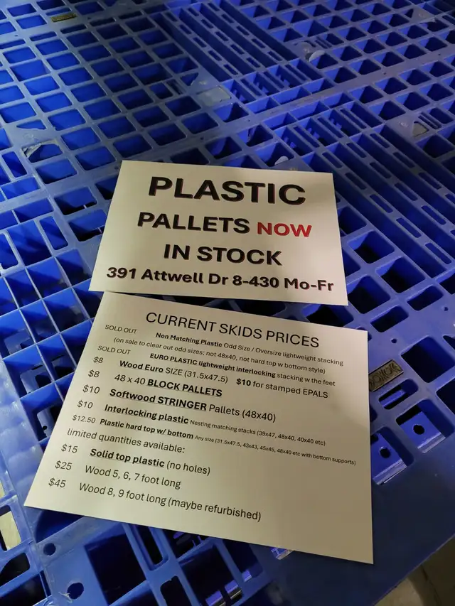 48 x 40 ALLWAY skids wood PLASTIC used NEAR NEW and ready now ♻ in Hobbies & Crafts in Mississauga / Peel Region - Image 9