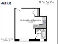 Renovated Akelius studio apartment for rent. Located near Boulevard Saint-Laurent in the Plateau Mon... (image 5)