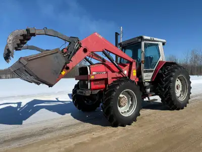 1989 Massey Ferguson 3680 FWA Loader Tractor. -7.4L engine rated at 160 hp -3 rear hydraulic remotes...