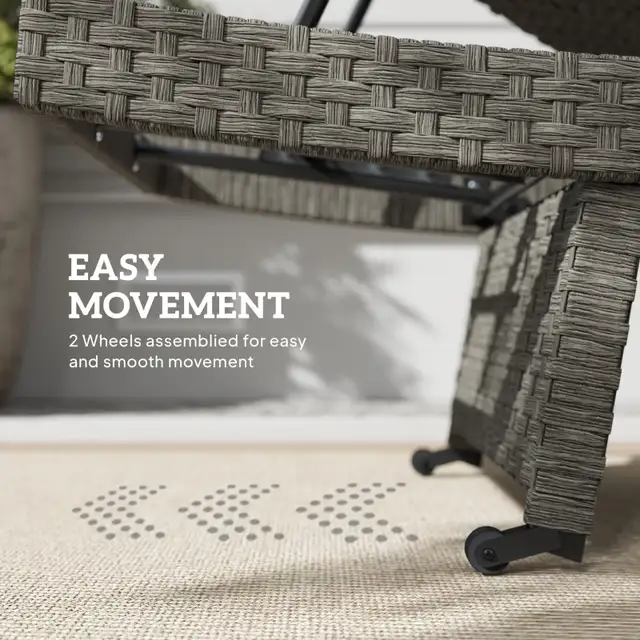 Rattan Folding Outdoor Lounger Chair Recliner with 5-Level Adjus in Patio & Garden Furniture in City of Toronto - Image 6