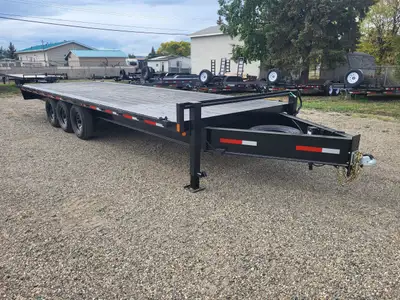 DESCRIPTION 8.5' x 25' DECKOVER AXLES: 3-7000lb 21,000lb GVW 16'' 10PLY RADIAL TIRES DUAL 12K JACKS...