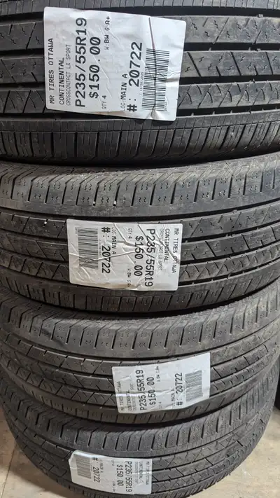 SET OF 4X CONTINENTAL CROSSCONTACT LX SPORT ALL SEASON TAG # 20722 Size: 235/55/19 235/55/19 Excelle...