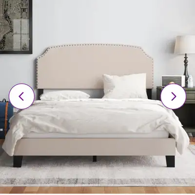 Brand new queen size upholstered bed, View more