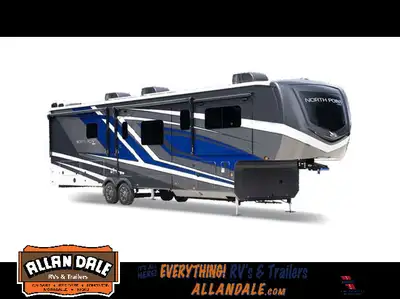 Jayco North Point 381CKRE Fifth Wheel King Bed, Kitchen Island, Fireplace & Hide-A-Bed Sofa! 2026 Ja...