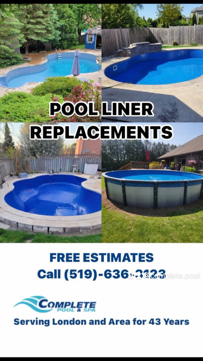 POOL LINER REPLACEMENT SALE! FREE ESTIMATE!  (519)636-3123