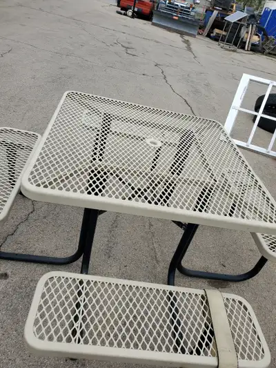 OUTDOOR COMMERCIAL PATIO TABLE/BENCHES RUBBER COATING, View more