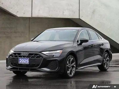 2025 AUDI A3 S-Line Quattro. One Owner, No Accidents. LOW KM'S. Back Up Cam, Sunroof, Android Auto,...