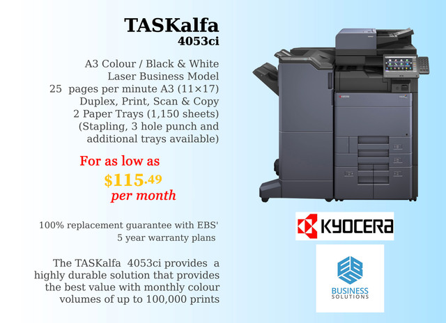 PRINT & COPY MACHINES Mid Range Black and White A3 in Printers, Scanners & Fax in Mississauga / Peel Region - Image 3