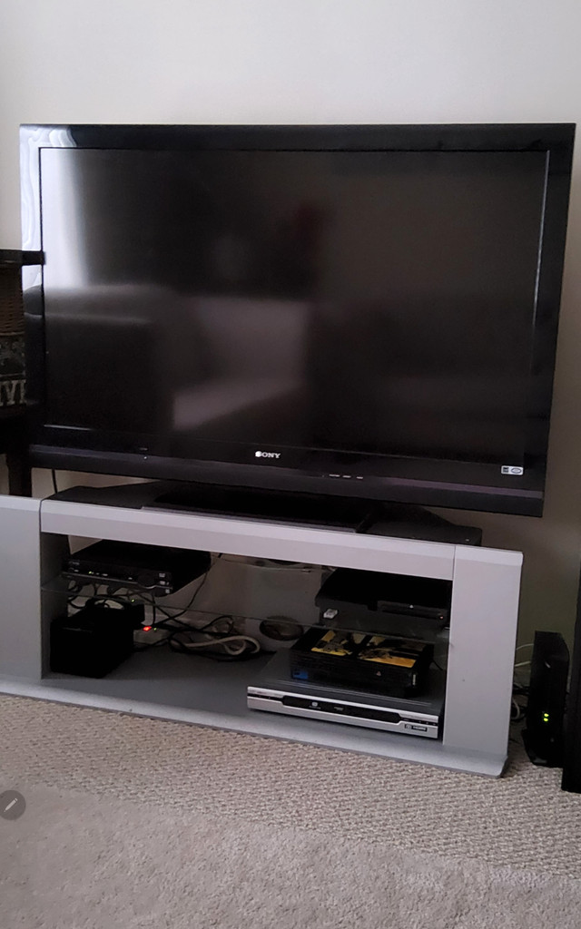 TV stand with glass shelves in TV Tables & Entertainment Units in Calgary