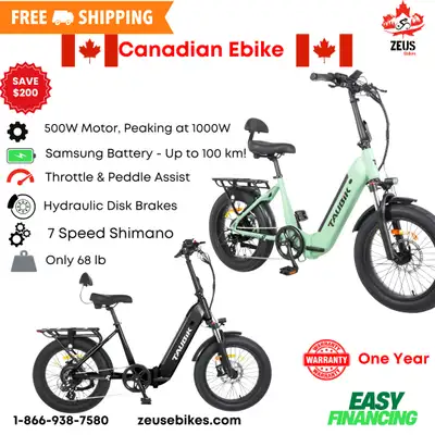 New Canadian Electric Folding Bike - Foldable Ebike - Financing, View more