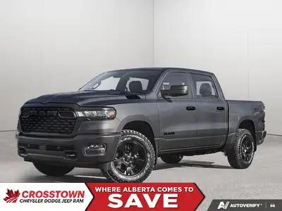This 2026 RAM 1500 TRADESMAN CREW CAB 4X4 has the following options Cloth Bench Seat, Remote Start S...
