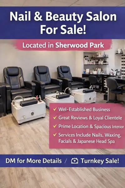 Nail & Beauty Salon For Sale in Sherwood Park Looking for a great business opportunity? This is a we...
