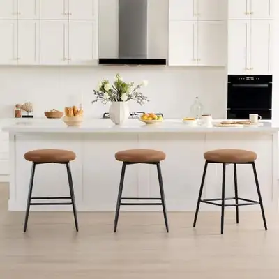 BRAND NEW - Nolan Brown Faux Leather Swivel Counter Height Bar S, View more