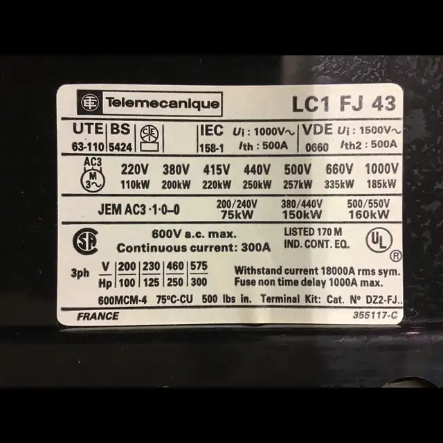 Démarreur Telemecanique 300 HP (LC1FJ43) in General Electronics in Drummondville - Image 5