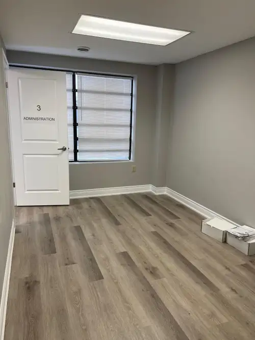 A 16 foot X 8.5 foot office for rent. It includes a seated area with access to your snack area. A se...