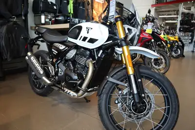 Argyll Motorsports 2026 Triumph Scrambler 400 XC Vanilla White Explore The Path Less Ridden. Feature...