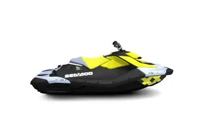 NEW re-designed 2024 Sea-doo Spark Trixx 1-up in vapour blue/manta green. This 1-up Trixx features t...