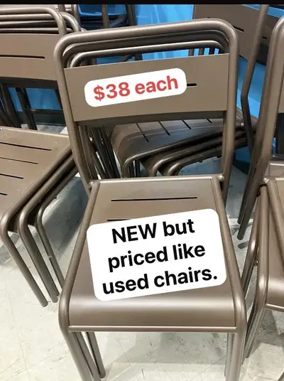 NEW Aluminum stacking chairs,aka restaurant chairs, patio chairs, View more