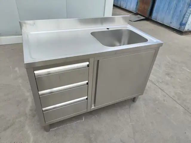 SS SINK W/ 3 STORAGE DRAWERS COMMERCIAL KITCHEN UTILITY 1218238 in Other in Regina - Image 9