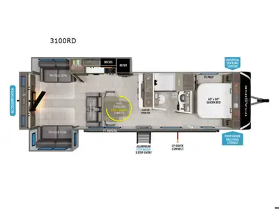Located at our Acheson Location 10420 276 Street, Acheson, AB Floorplan: Couples Trailer with EXTRAS...