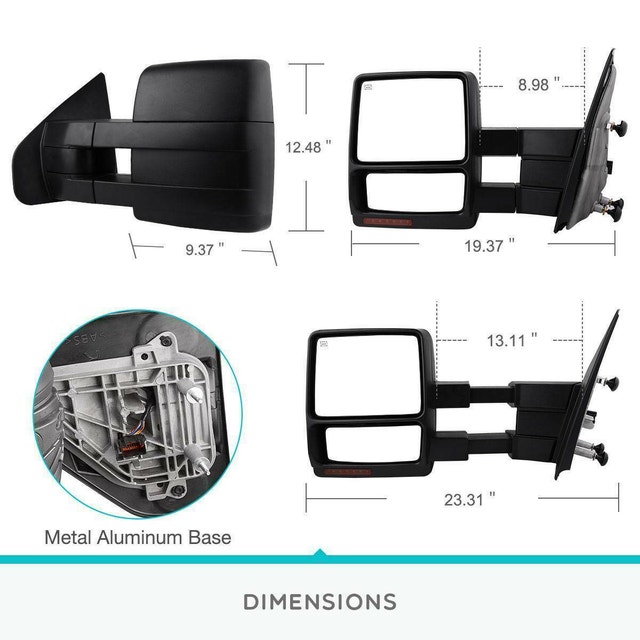 Pair for 20072014 Ford F150 Tow Mirrors Puddle LED Turn Signals Auto
